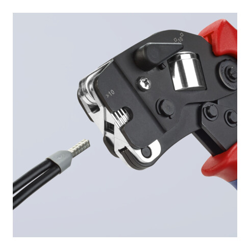 KNIPEX Pinza autoregolante, brunita con manicotti multicomponente 190mm, per terminali a bussola da 0,08 - 10/16mm²