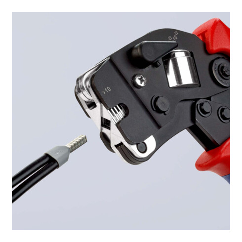 KNIPEX Pinza autoregolante, brunita con manicotti multicomponente 190mm, per terminali a bussola da 0,08 - 10/16mm²