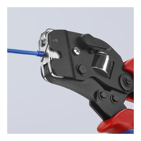 KNIPEX Pinza autoregolante, brunita con manicotti multicomponente 190mm, per terminali a bussola da 0,08 - 10/16mm²