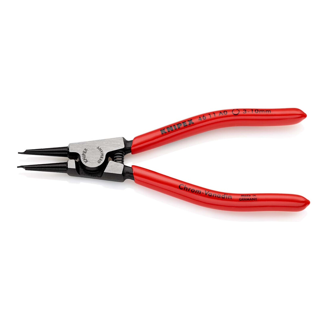 KNIPEX Pinza di precisione per anelli di sicurezza esterni su alberi 46 11 A0 bonderizzata nera, 140mm