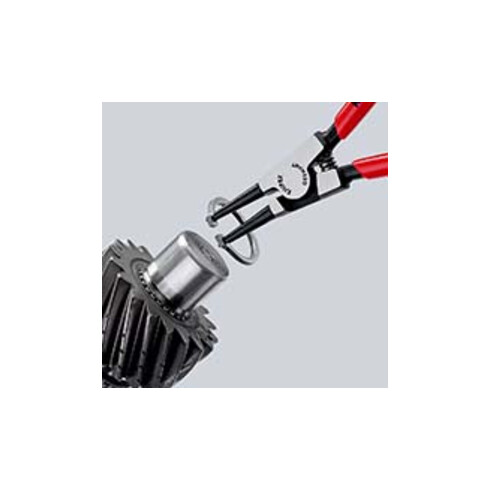 KNIPEX Pinza di precisione per anelli di sicurezza esterni su alberi 46 11 A1 bonderizzata nera, 140mm