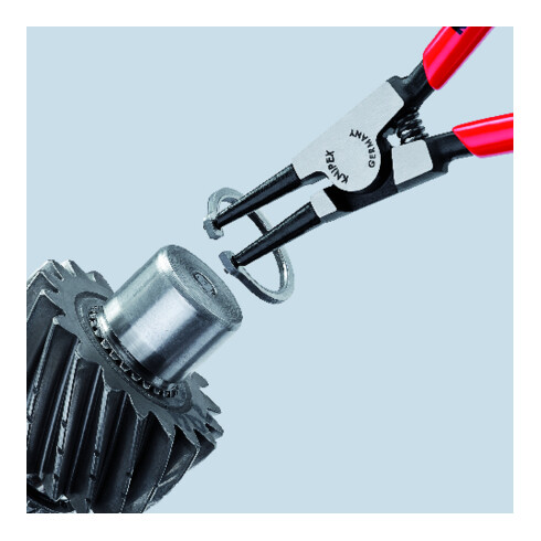 KNIPEX Pinza di precisione per anelli di sicurezza esterni su alberi 46 11 A1 bonderizzata nera, 140mm