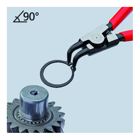 KNIPEX Pinza di precisione per anelli di sicurezza esterni su alberi 46 21 A21 bonderizzata nera, 170mm