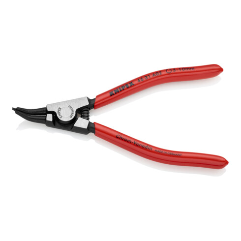 KNIPEX Pinza di precisione per anelli di sicurezza esterni su alberi 46 31 A02 con angolo di 45°, bonderizzata nera, 130mm