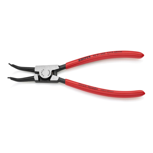 KNIPEX Pinza di precisione per anelli di sicurezza esterni su alberi 46 31 A22 con angolo di 45°, bonderizzata nera, 185mm