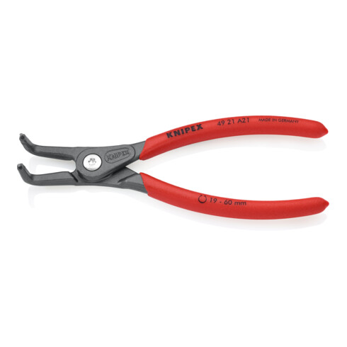 KNIPEX Pinza di precisione per anelli di sicurezza esterni su alberi 49 21 A21 bonderizzata grigia, 165mm
