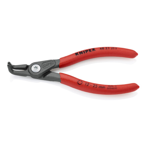 KNIPEX Pinza di precisione per anelli di sicurezza interni a fori 48 21 J11 bonderizzata grigia, 130mm