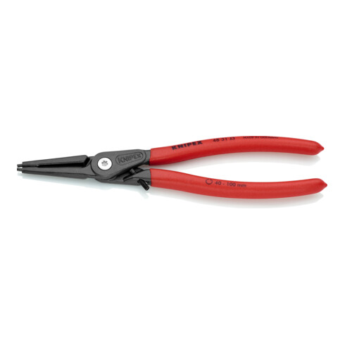 KNIPEX Pinza di precisione per anelli di sicurezza interni a fori 48 31 J3 con protezione da sovraestensione, bonderizzata grigia, 225mm