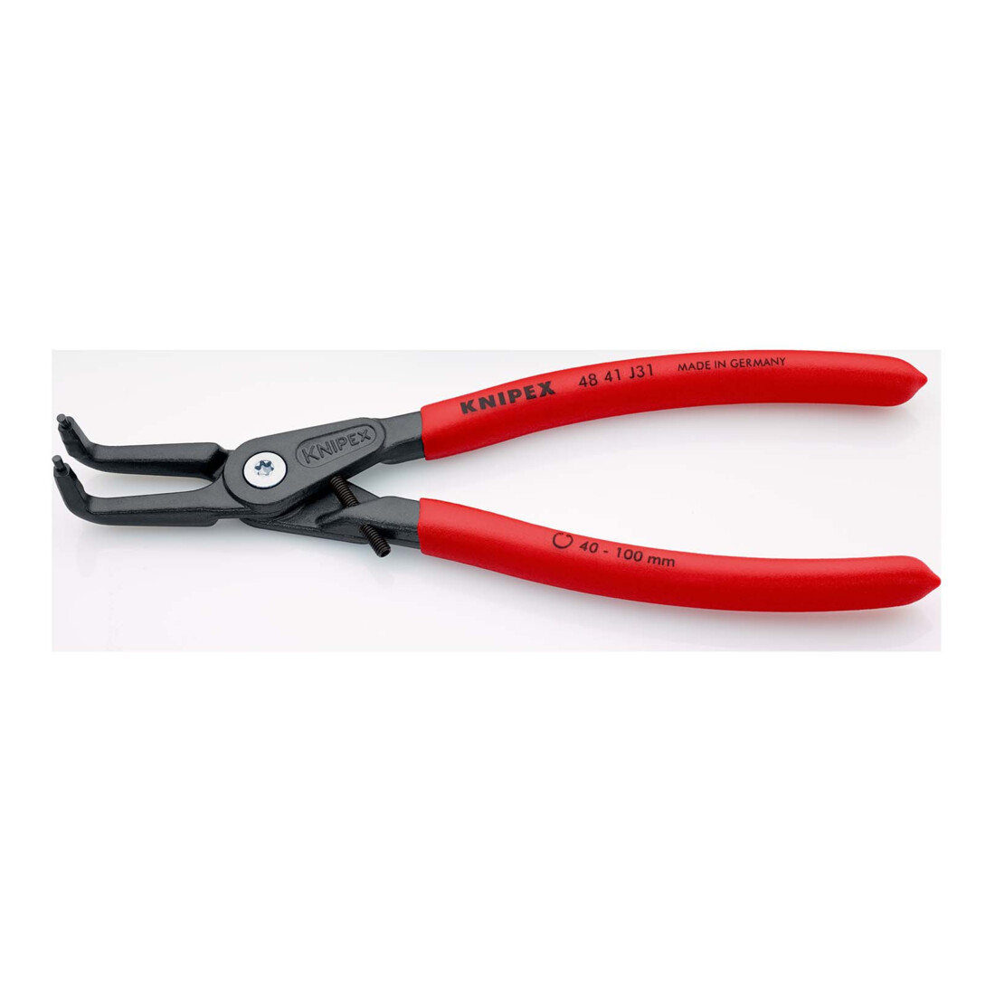 KNIPEX Pinza di precisione per anelli di sicurezza interni a fori 48 41 J31 bonderizzata grigia, 210mm