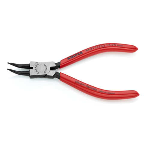 KNIPEX Pinza per anelli di sicurezza interni a fori 44 31 J12 con angolo di 45°, bonderizzata nera, 140mm