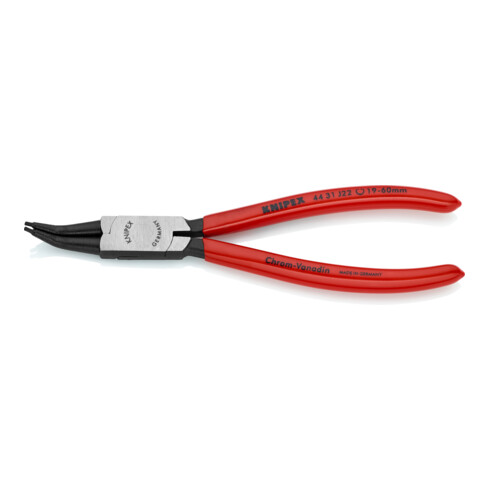 KNIPEX Pinza per anelli di sicurezza interni a fori 44 31 J22 con angolo di 45°, bonderizzata nera, 180mm