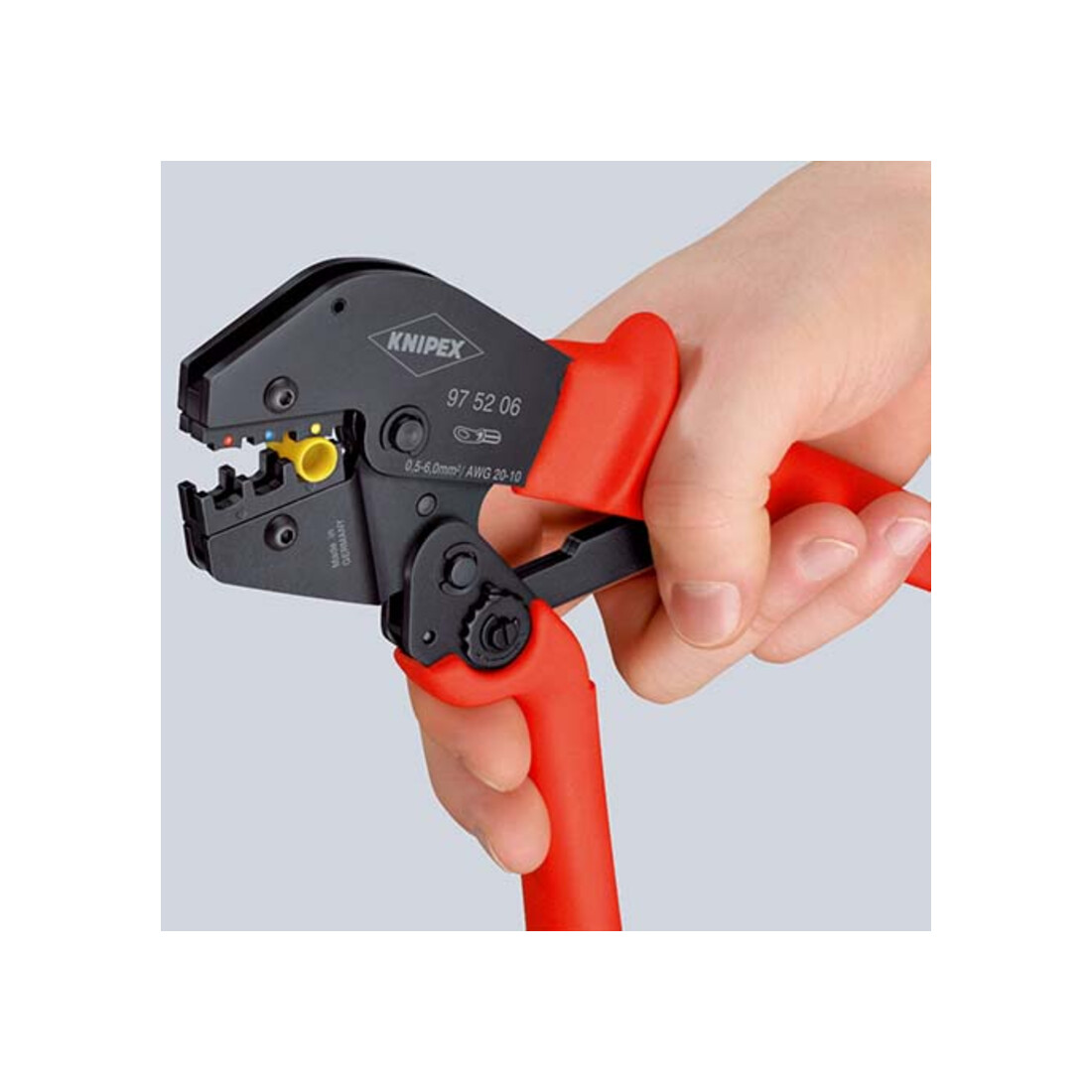 KNIPEX Pinza per capicorda e connettori a compressione, semplici e a pressione non isolati 0,5 - 10mm², 250mm