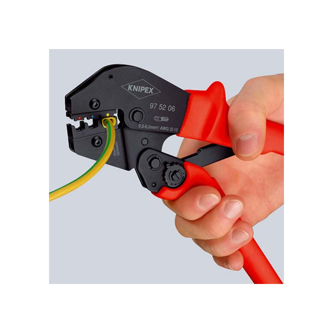 KNIPEX Pinza per capicorda e connettori a compressione, semplici e a pressione non isolati 0,5 - 10mm², 250mm