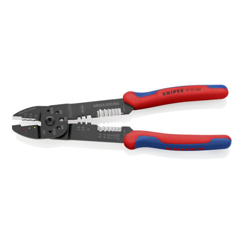 KNIPEX Pinza per capicorda laccata nera con manicotti multicomponente 240mm, capacità 0,5-6mm²