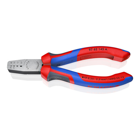 KNIPEX Pinza per capicorda lucidata con manicotti multicomponente, 145mm, per capicorda 0,25 - 25mm²