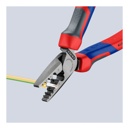 KNIPEX Pinza per capicorda lucidata con manicotti multicomponente, 180mm, per capicorda 0,25 - 16mm²