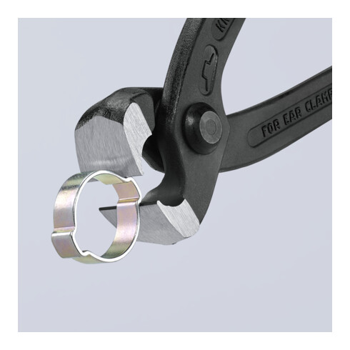 KNIPEX Pinza per fascette ad orecchio 10 98 I220 bonderizzata nera, 220mm