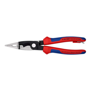 KNIPEX Pinza per installazioni elettriche 13 82 200 T BK con occhiello di fissaggio, bonderizzata nera, 200mm