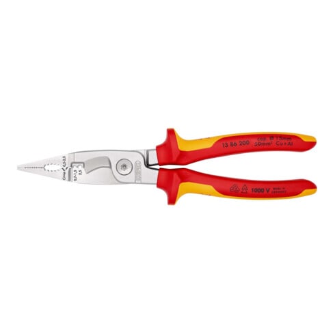 KNIPEX Pinza per installazioni elettriche 13 86 200 cromata VDE, 200mm