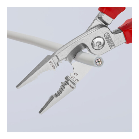 KNIPEX Pinza per installazioni elettriche 13 86 200 cromata VDE, 200mm