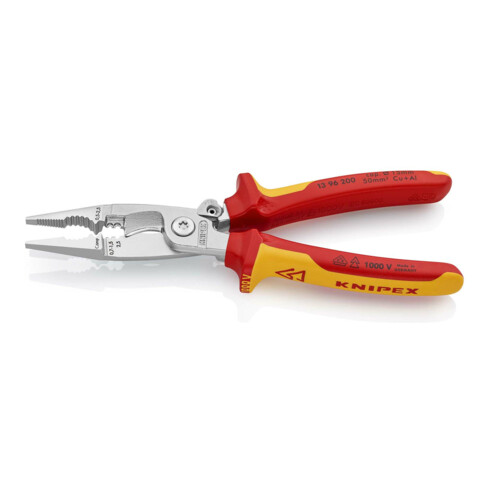 KNIPEX Pinza per installazioni elettriche 13 96 200 cromata VDE, 200mm