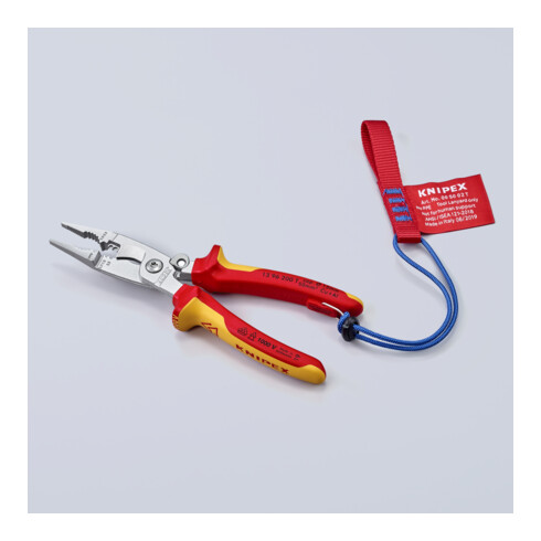 KNIPEX Pinza per installazioni elettriche 13 96 200 cromata VDE, 200mm