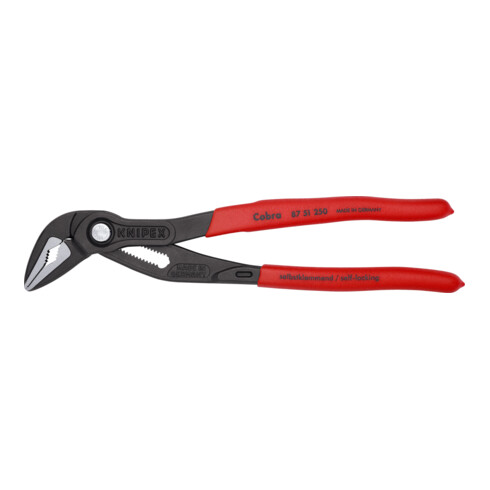 KNIPEX Pinza regolabile per tubi e dadi Cobra® ES extra-sottile 87 51 250, bonderizzata grigia, 250mm