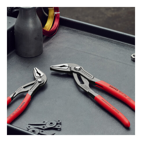 KNIPEX Pinza regolabile per tubi e dadi Cobra® ES extra-sottile 87 51 250, bonderizzata grigia, 250mm