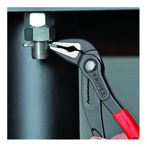 KNIPEX Pinza regolabile per tubi e dadi Cobra® ES extra-sottile 87 51 250, bonderizzata grigia, 250mm