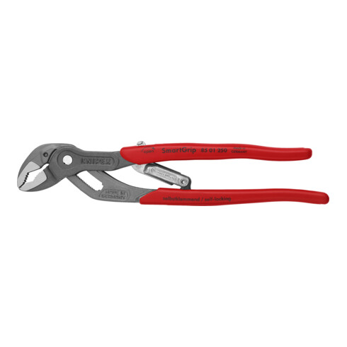 KNIPEX Pinza regolabile per tubi e dadi SmartGrip® 85 01 250 con regolazione automatica, bonderizzata grigia, 250mm