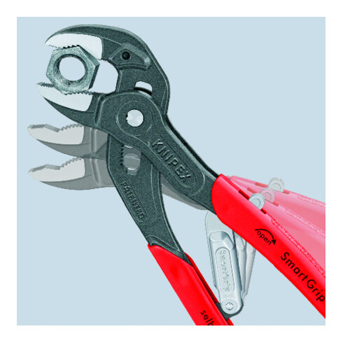 KNIPEX Pinza regolabile per tubi e dadi SmartGrip® 85 01 250 con regolazione automatica, bonderizzata grigia, 250mm