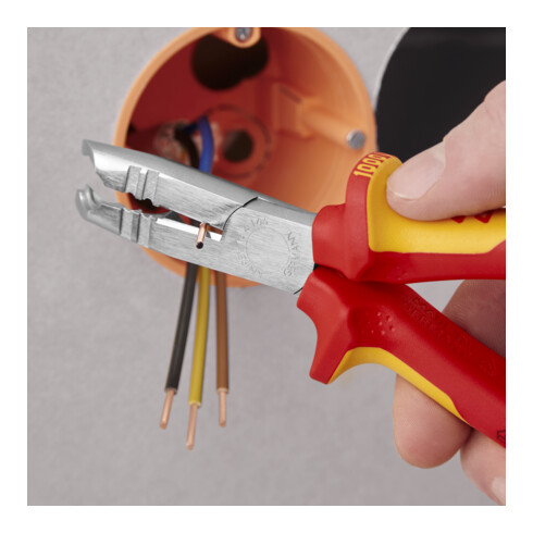 KNIPEX Pinza spelacavi 13 46 165 cromata VDE, 165mm