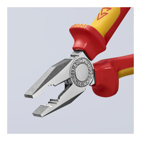 KNIPEX Pinza universale cromata, isolata con rivestimenti in multicomponente VDE