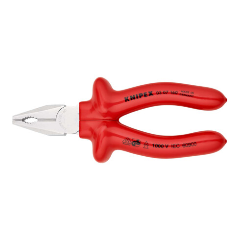 KNIPEX Pinza universale VDE cromata, con isolamento per immersione
