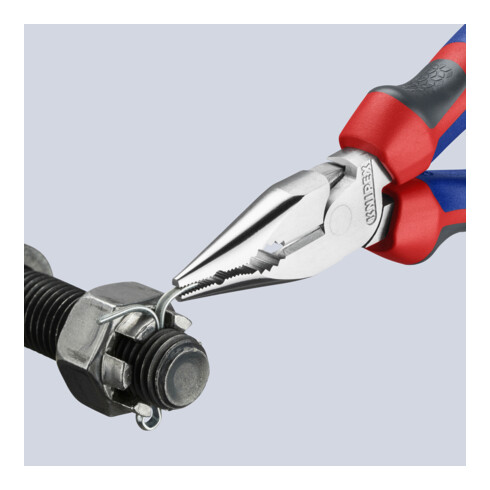 KNIPEX Pinza universale a punta con impugnatura multcomponente cromata, VDE