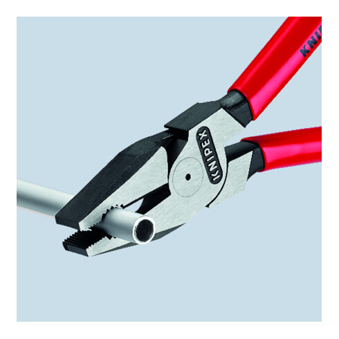 KNIPEX Pinza universale tipo forte, nera bonderizzata lucida, rivestita in plastica