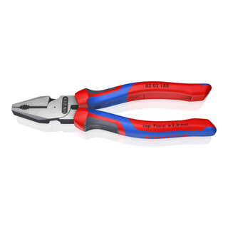 KNIPEX Pinza universale tipo forte, nera bonderizzata, lucida con manici multicomponente