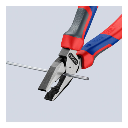 KNIPEX Pinza universale tipo forte, nera bonderizzata, lucida con manici multicomponente
