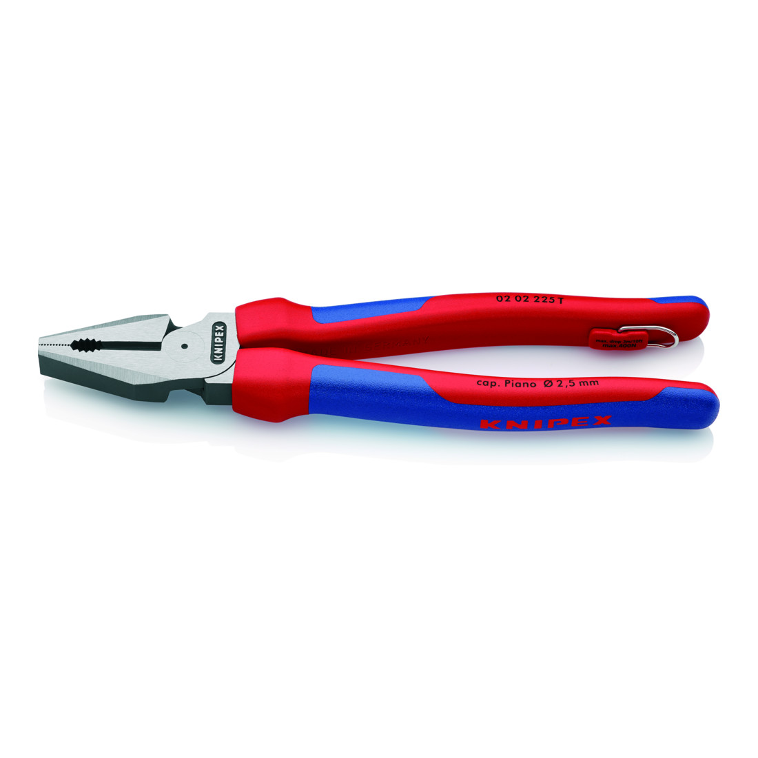 KNIPEX Pinza universale tipo forte 02 02 225 T con occhiello di fissaggio, nera bonderizzata 225mm