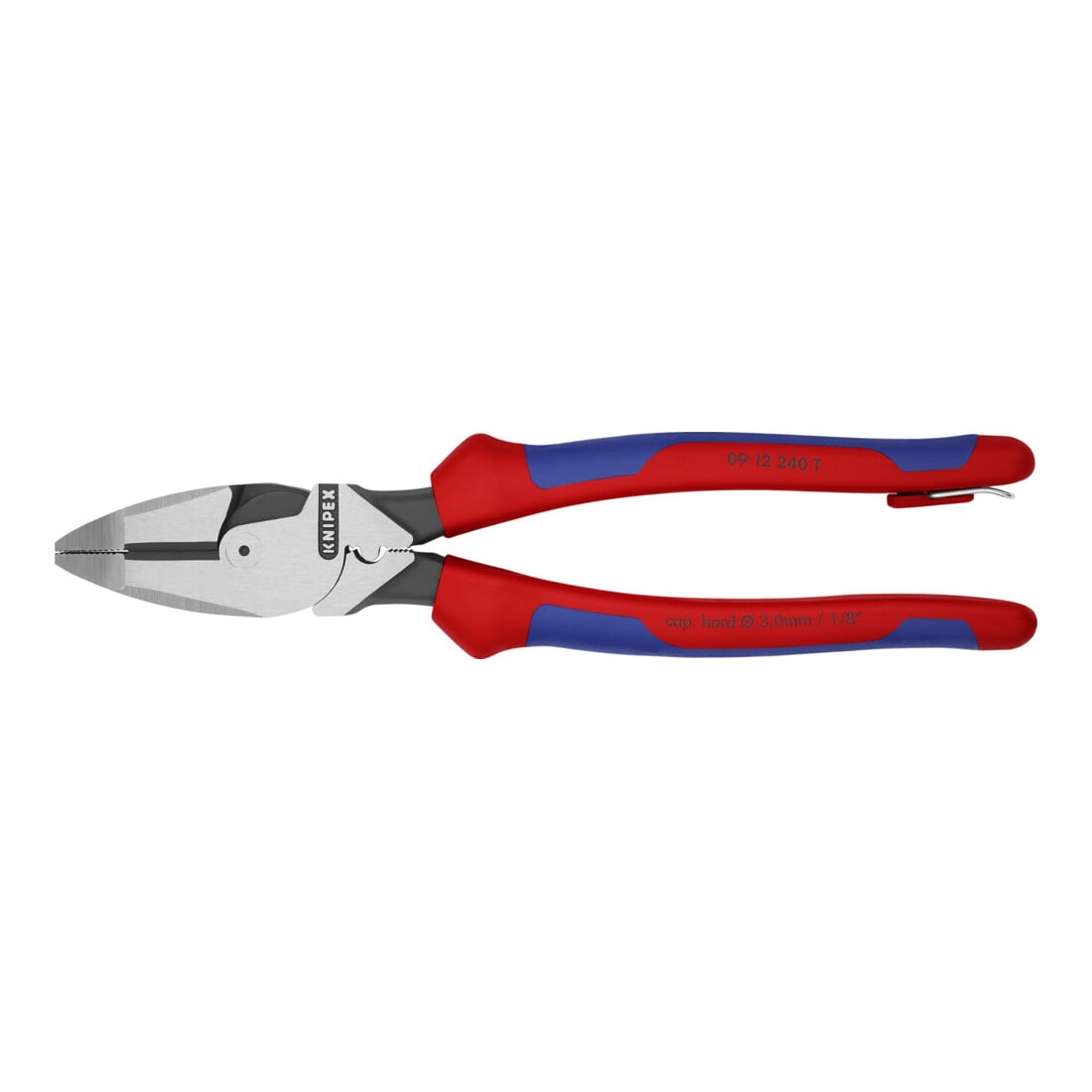 KNIPEX Pinza universale tipo forte "Lineman's Pliers" con anello di fissaggio e tiracavo articolazione, 240mm