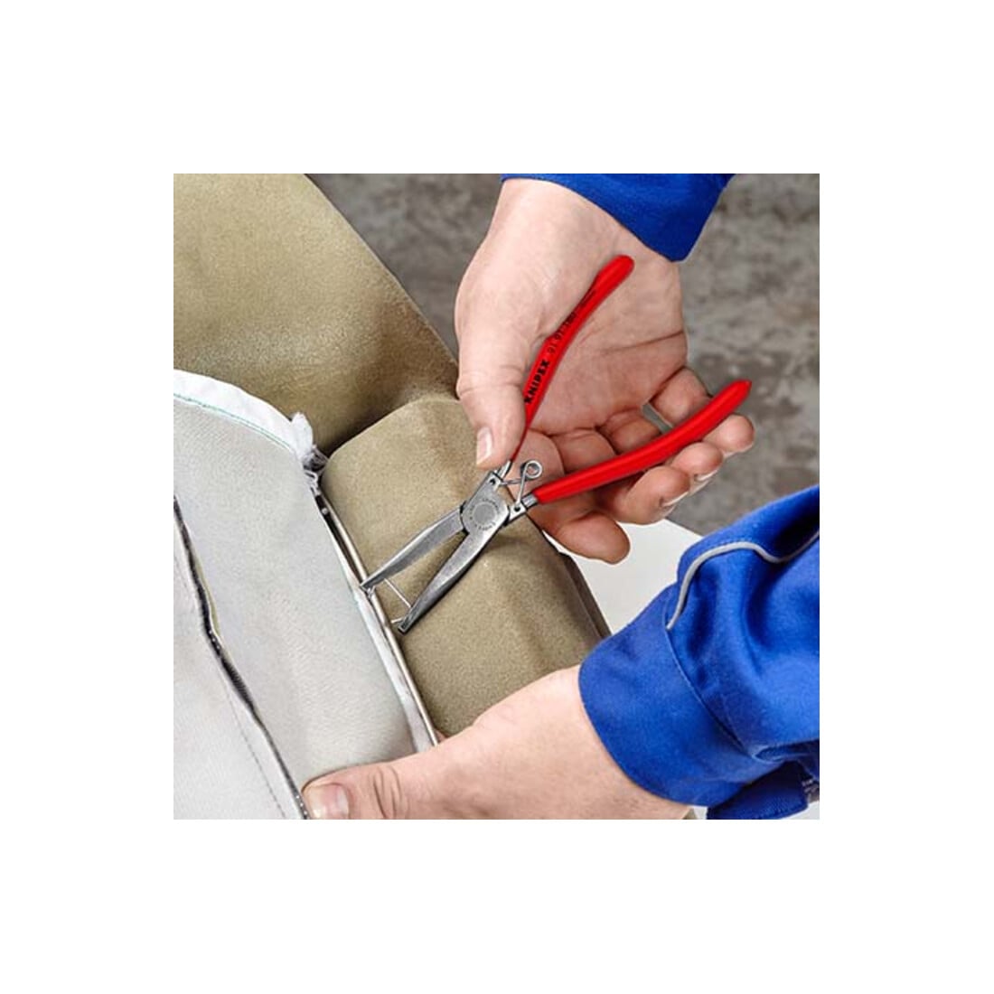 KNIPEX Polstertacker 91 91 180 kunststof gecoat, spiegelgepolijst, 180 mm