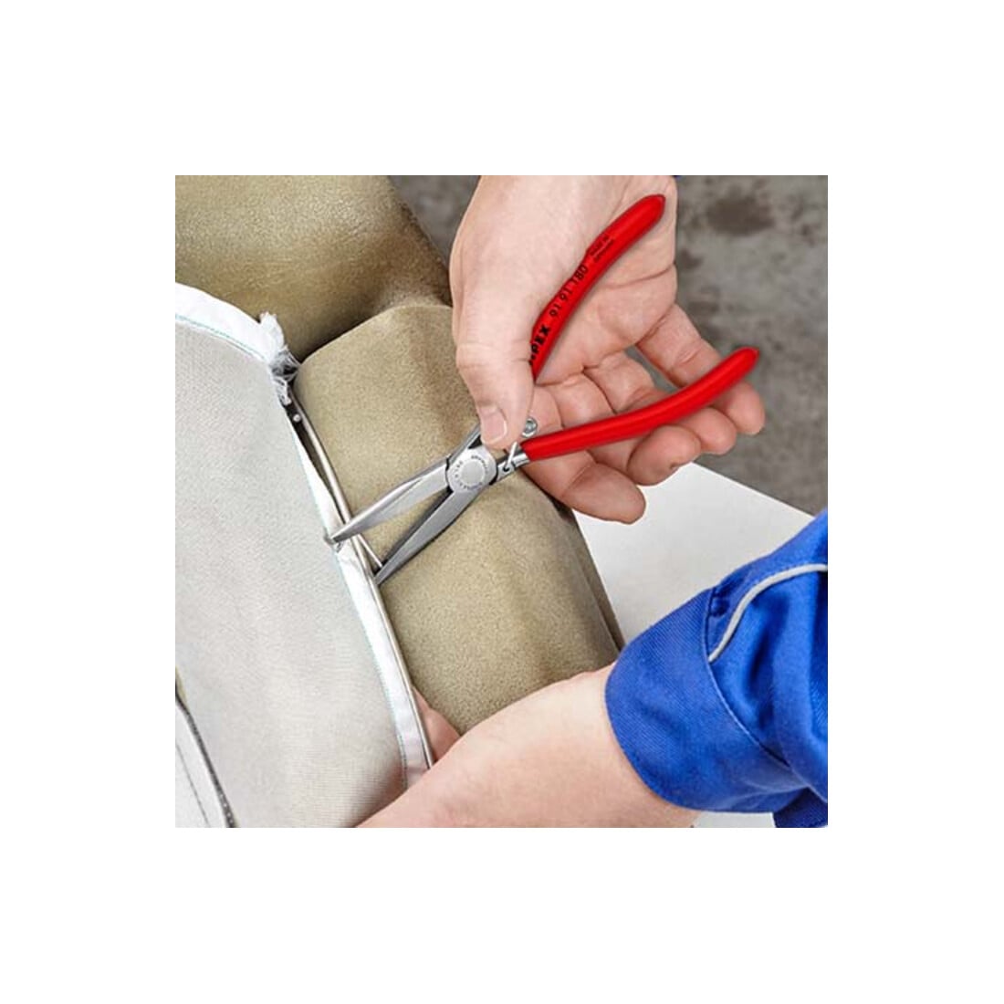 KNIPEX Polstertacker 91 91 180 kunststof gecoat, spiegelgepolijst, 180 mm