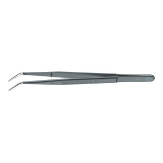 Knipex Präzisions-Pinzette mit Führungsstift schwarz lackiert 155mm 45° gewinkelt