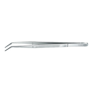 Knipex Präzisions-Pinzette mit Führungsstift vernickelt 155mm 45° gewinkelt