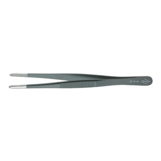 Knipex Präzisions-Pinzette stumpfe Form schwarz lackiert 145mm feingezahnte Greiffflächen