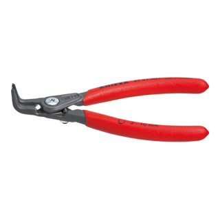 Knipex Präzisions-Sicherungsringzange grau atramentiert mit rutschhemmendem Kunststoff überzogen 130mm Wellen-Ø 3-10mm 90° gewinkelt mit Überdehnungsschutz