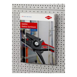 Knipex Prospekthalter Lochplattenwand Stahl pulverbeschichtet silber