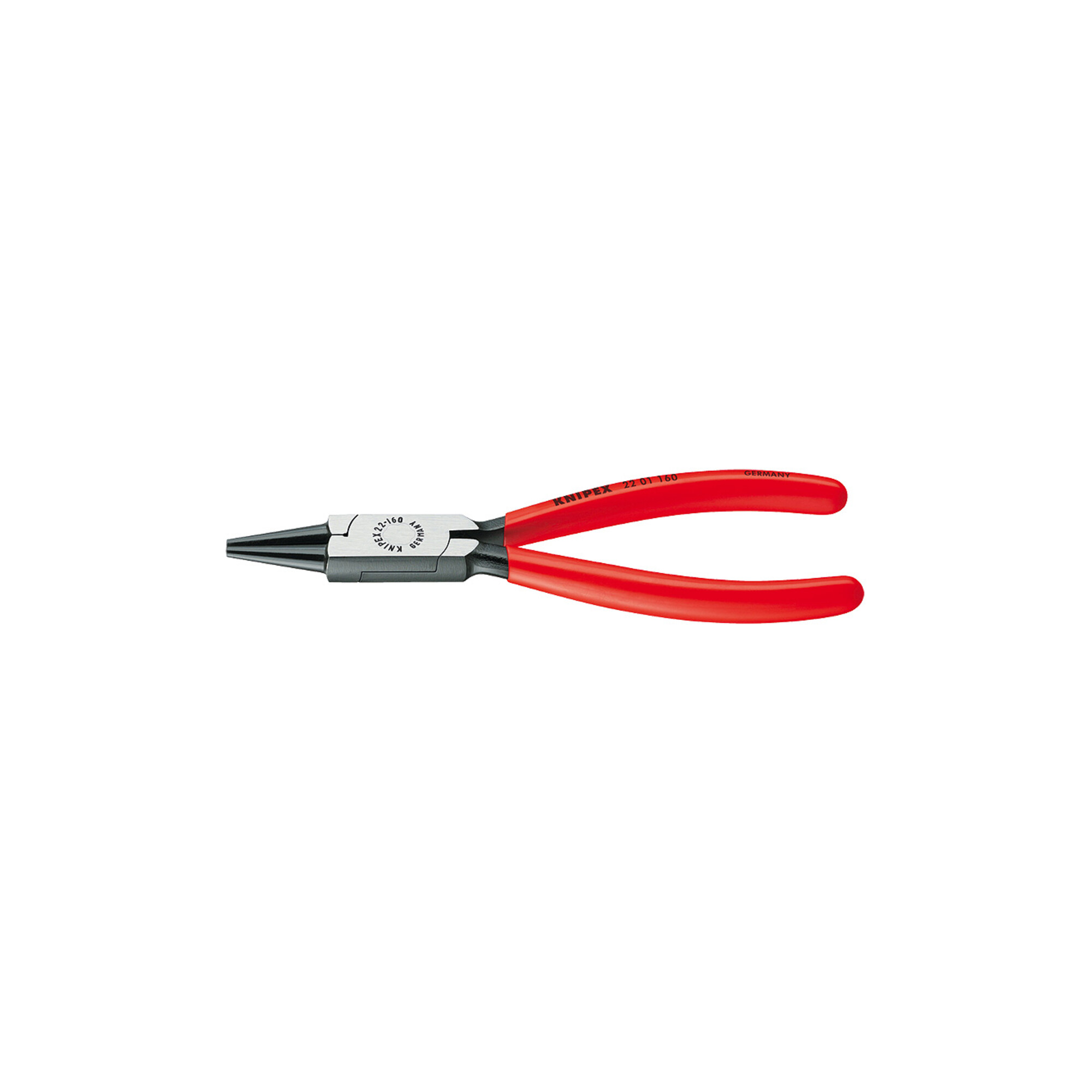 Knipex Rundzange schwarz atramentiert mit Kunststoff überzogen 160mm