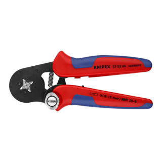 Knipex Selbsteinstellende Crimpzange brüniert mit Mehrkomponenten-Hüllen 180mm für Aderendhülsen 0,08 - 10/16 mm²
