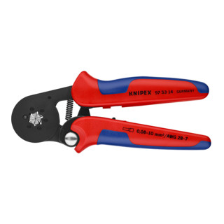 Knipex Selbsteinstellende Crimpzange brüniert mit Mehrkomponenten-Hüllen 180mm für Aderendhülsen 0,08 - 10mm²